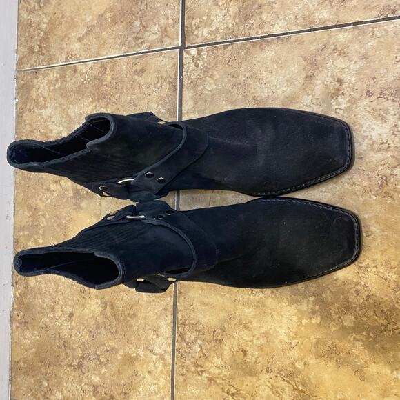 RE/DONE Black Suede Short Cavalry Harness Boots Size 41 Western 90s Grunge - Picture 6 of 9